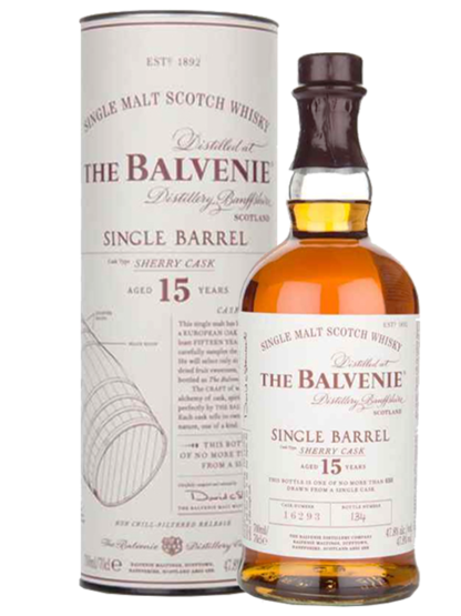 Balvenie 15 Year Old Single Barrel Sherry Cask Speyside Single Malt Scotch Whisky