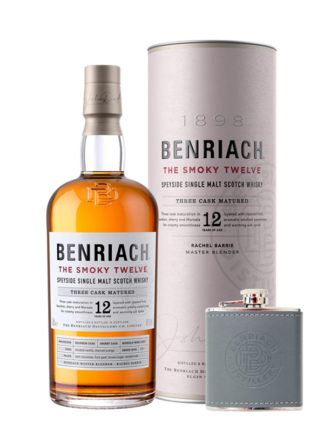 Benriach The Smoky Twelve 12 Year Old with FREE Hipflask