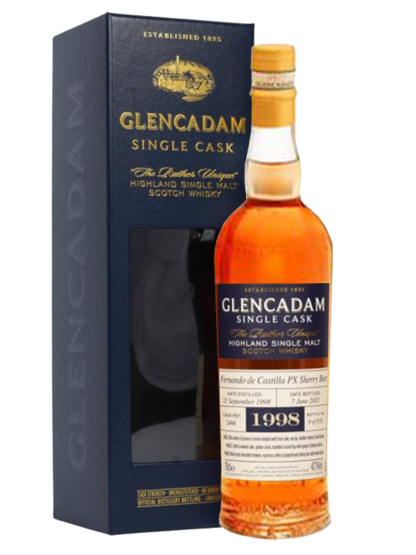 Glencadam 22 Year Old 1998 Rey Ferenando de Castillo PX Sherry Single Cask Highland Single Malt Scotch Whisky
