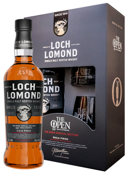 Loch Lomond The Open Special Edition Rioja Finish 2023 Highland Single Malt Scotch Whisky Glass Gift Pack