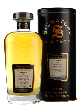 Signatory Vintage Cambus 31 Year Old 1991 Cask Strength Collection 50.5% Lowland Single Grain Scotch Whisky