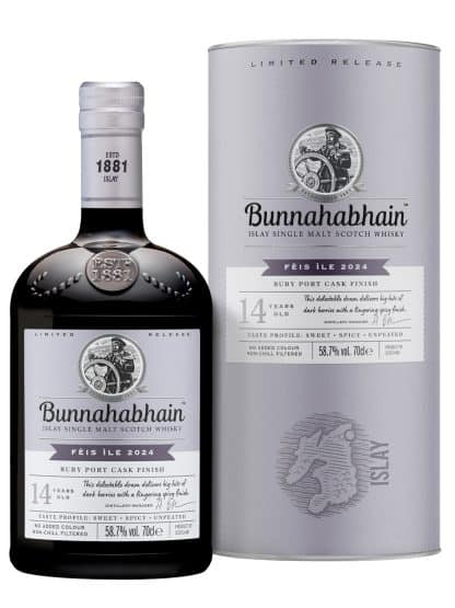 Bunnahabhain 14 Year Old Ruby Port Cask Finish Feis Ile 2024 Islay Single Malt Scotch Whisky 70cl